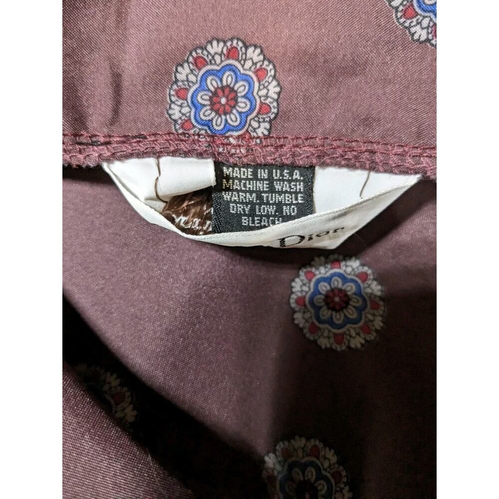 Christian Dior Monsieur Kimono Robe Adult One Size Made in USA Vintage Burgundy - Picture 4 of 6